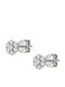 Stud Earrings Rosette Made of 14K White Gold with Diamond
