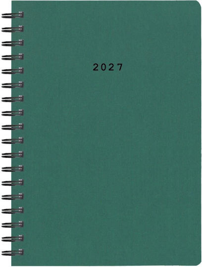 Next Дневна Програма Classic 2027 Зелена Спирала 17x25см (с Персонализация)