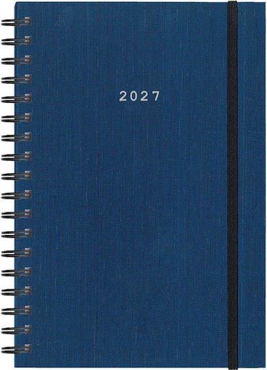 Next Fabric Daily Agenda B5 2027 Blue Spiral 17x25cm Personalization