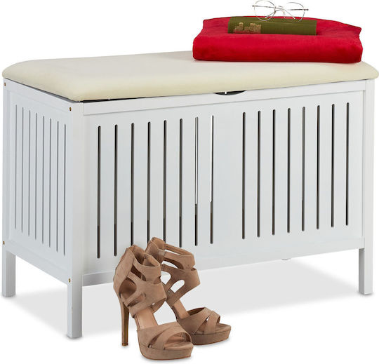 Έπιπλο Εισόδου με Παπουτσοθήκη & Παγκάκι White 78x39x56εκ.