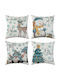 Weihnachtsdekorative Kissenbezüge Set 4 Stück 45x45 cm