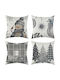 Set 4 Bucăți Fețe De Pernă Din In De Crăciun 40x40 Cm Perne Decorative