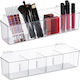 Relaxdays Cosmetics Organizer with Dividers Transparent 38x12.5x10cm