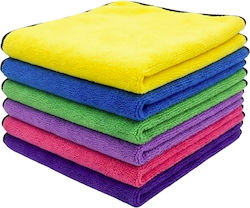 Avizar Pack 6 Car Cleaning Cloths Ultra Absorbent Lint-free Multicolor
