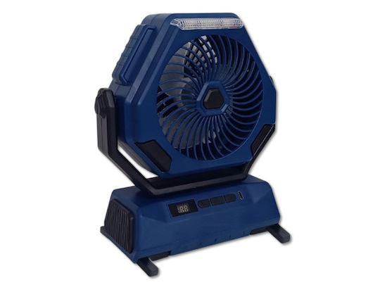 Ventilator Portabil Lanternă Led Afișaj Digital Usb Reîncărcabil Ideal Camping Pescuit Albastru Negru