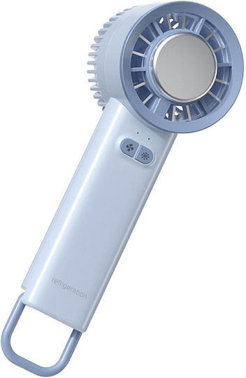 Tragbarer Handgeführter Ventilator Kühlfunktion Usb Wiederaufladbar Kompakter Mini Ventilator Reise Büro Blau