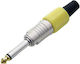 Jack Plug 6.35mm Mono Male Yellow Set of 5 Pieces