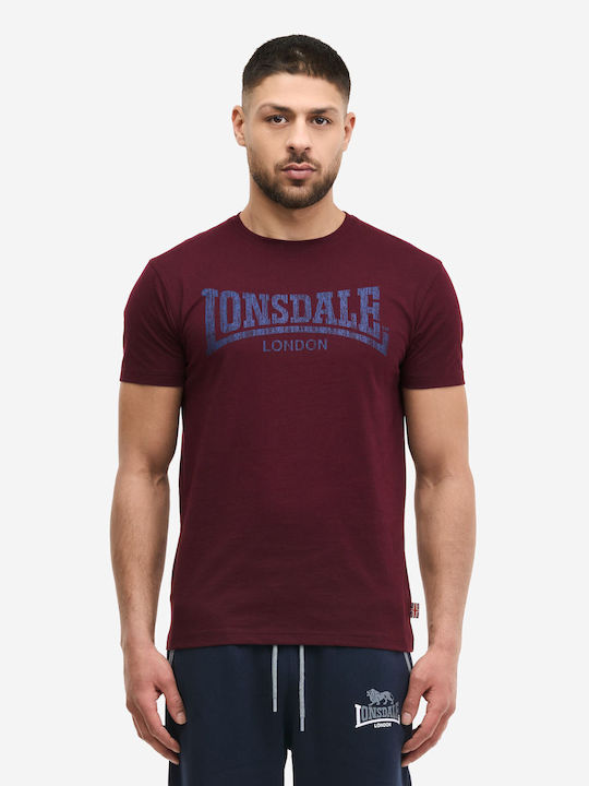 Lonsdale Logo Kai T-Shirt Burgundisch