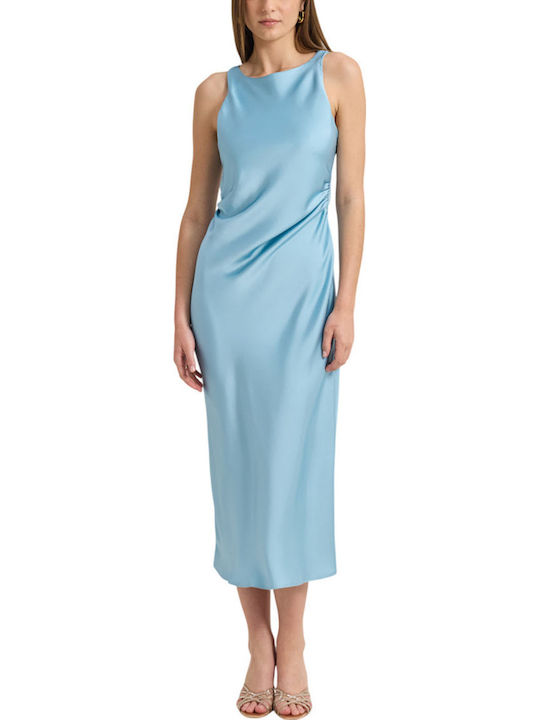Enzzo Summer Midi Dress Light Blue