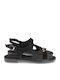 Myconian Flats Leather Women's Flat Sandals Black