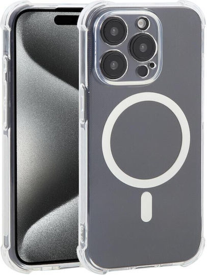 Magsafe Θήκη Σιλικόνης Air Cushion Γωνίες Transparent Apple Iphone 15 Pro Max
