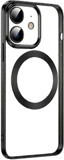 Electroplated Magsafe Θήκη Σιλικόνης Black Apple Iphone 12