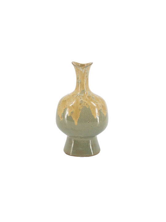 Artekko Vază Decorativă Ceramică Glazurată Verde 14x11.5xÎ27.5cm