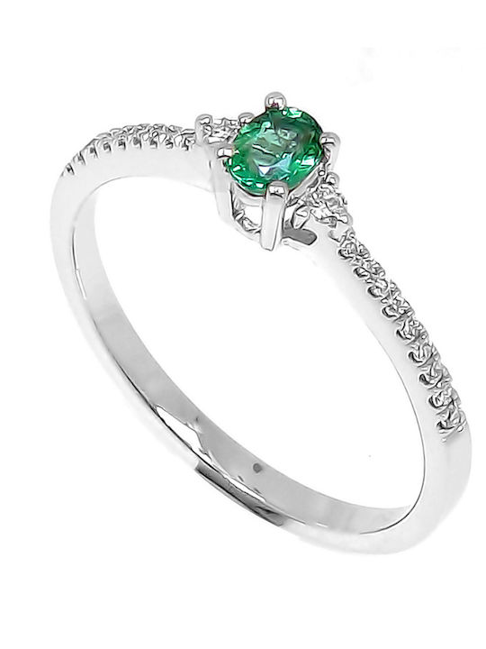 Kritsimis Single Stone Ring In 18K White Gold With Diamond