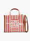 Fabric Women's Tote Handbag Red