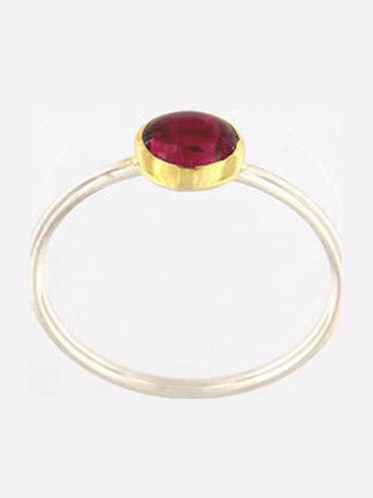 Ios Women's Ring with Stones Made of Gold Plated Silver