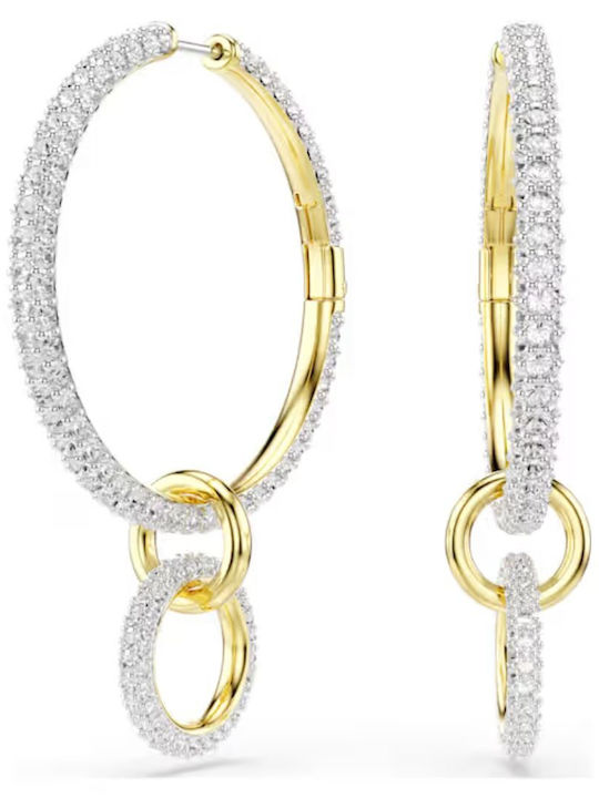 Swarovski Earrings Hoops Gold Plated with Stones