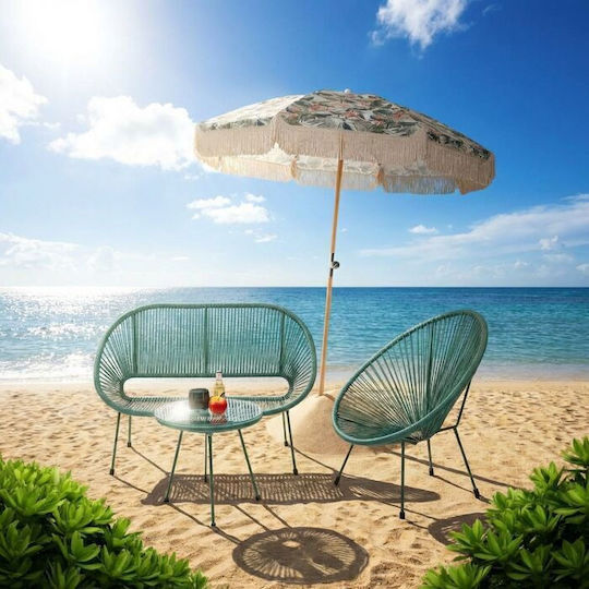 Umbrelă Rotundă Din Aluminiu Hawaii Leaf Multicolor Φ2xÎ2.26m