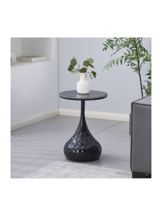 Round Side Table Gala Metal Black W40xL40xH60cm