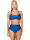 Set Bikini Ψηλόμεσο Πετρόλ