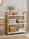 MRShome Tabletop Base Bamboo 64x20x53cm White