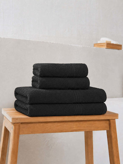 Homelovers Towel Set Bath Towels 4pcs Organic Charcoal Gray Weight 500gsm
