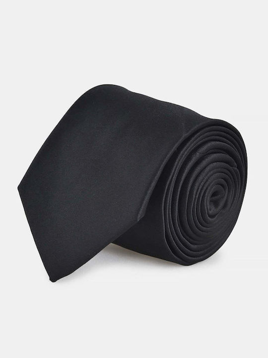 Berto Lucci Men's Monochrome Tie in Black Color