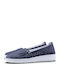 Leather Women's Loafers In Blue Colour