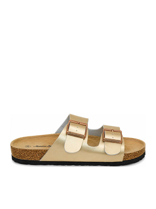 Damen Flatforms Gold Sandalen SM-MRS-M-001-26FL-Gold