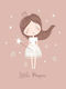 Kids Wall Art Little Princess with White Frame from Wood 40x50cm