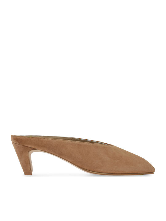 Tsakiris Mallas Suede Mules με Χαμηλό Τακούνι σ...