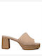 Damen Pantoletten mit Absatz in Beige Farbe