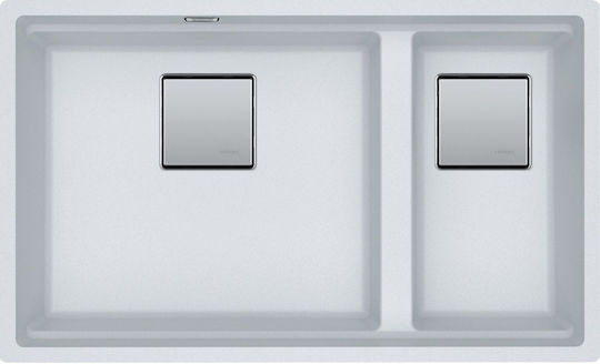 Franke Mythos Unterbau Küchenspüle aus Flüssigem Granit M76xP46cm Polar Weiß