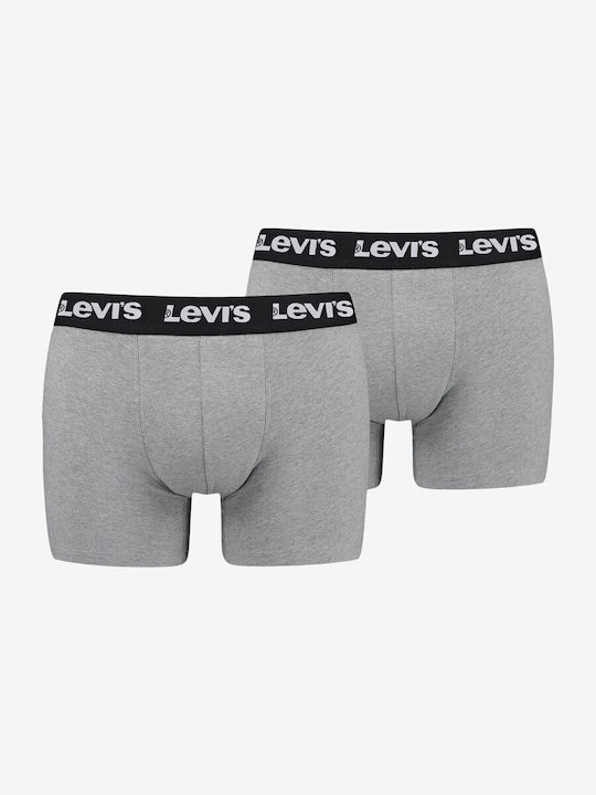 Levi's Men's Boxers Mid Grey Melange 2Pack