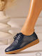 Damen Leder Oxfords in Marineblau Farbe