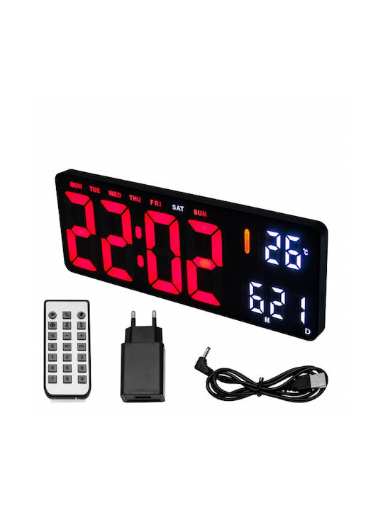 Tischuhr Digital LED Kunststoff mit Wecker Rote 2516961036289