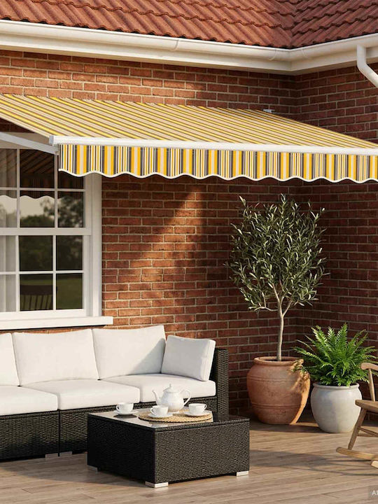 vidaXL Cort Terasă Galben Cu LED 2.5x2m