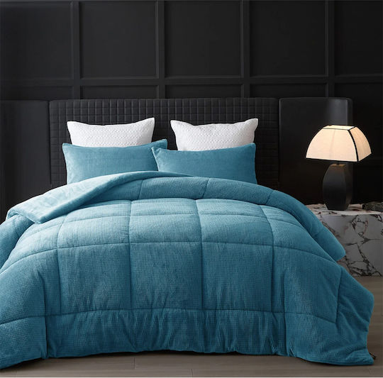 Liolios Home Cassiano Petrol Steppdecke Einzel 160x240cm