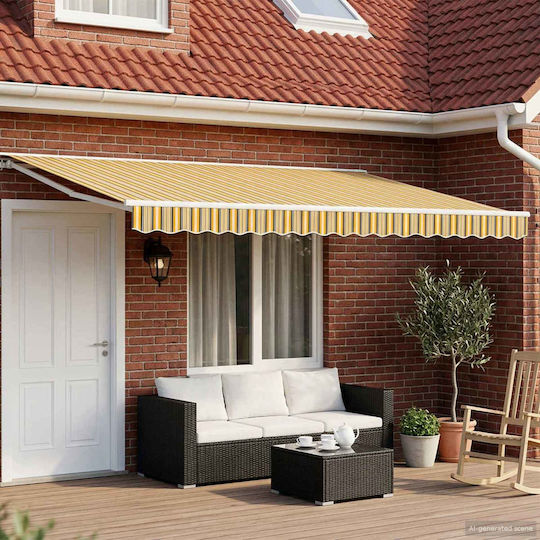 vidaXL Cadru Pentru Copertină Galben Cu Strat PU 3.5x4.5m