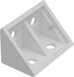 Metal-con Γωνία Ραφιού από Πλαστικό σε Λευκό Χρώμα 35x20mm Γ-Γ259