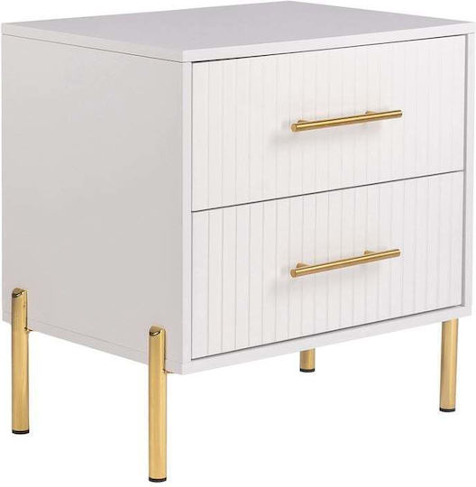 Scelto Wooden White Bedside Table 58x43x58cm Scelto Wooden White Bedside Table 58x43x58cm