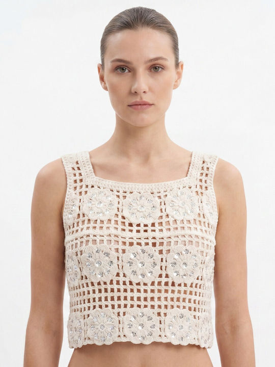 Cavalieri Damen Bluse Ärmellos Beige