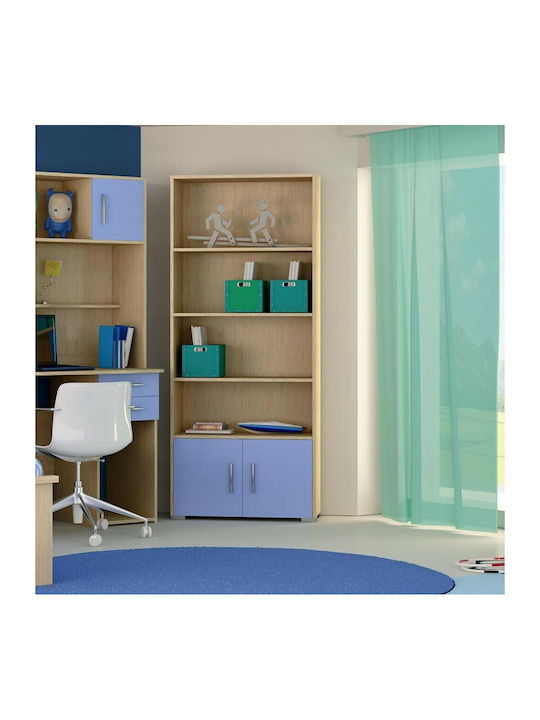 Floor Bookcase Wooden Light Blue