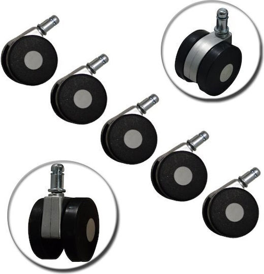 Freebox Set Für Bürostuhl Metallisch 5Stücke 1.1x1.1cm Schwarz