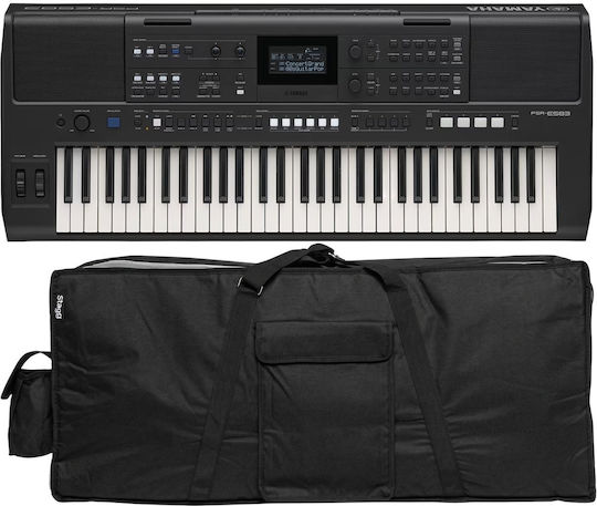 Yamaha Yamaha PSR-E583 Tastatur mit 61 Tasten mit Etui Schwarz Straßenpaket