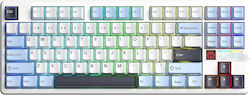 Aula F87 Pro V2 Wireless Gaming Mechanical Keyboard Tenkeyless with RGB Lighting English US Glacier Blue