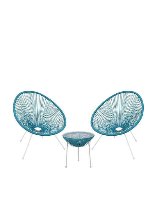 Roqueta Outdoor Dining Room Set 3 Pieces White