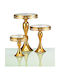 Metallic Gold Cake Stands Set of 3 Pcs Φ27x40 Φ23x28 Φ19x20cm