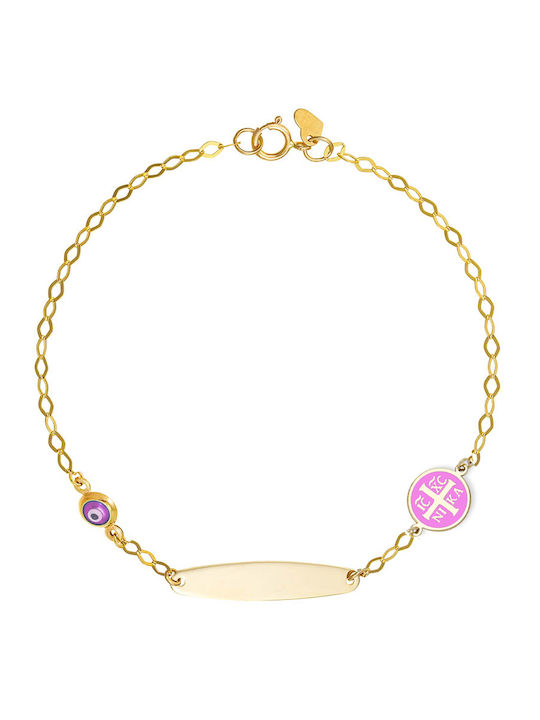 Kids Bracelet ID Made of 9K Gold
