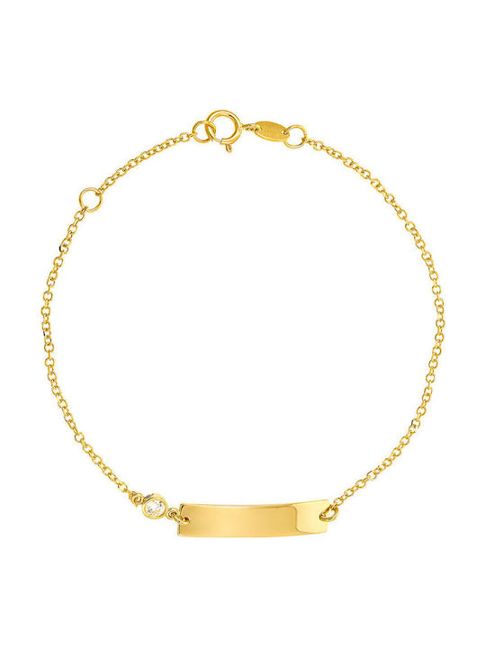 Kinderarmband Identität aus Gold 9K